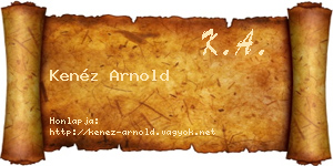 Kenéz Arnold névjegykártya