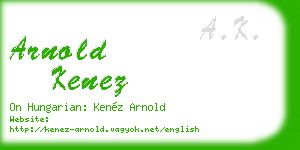 arnold kenez business card